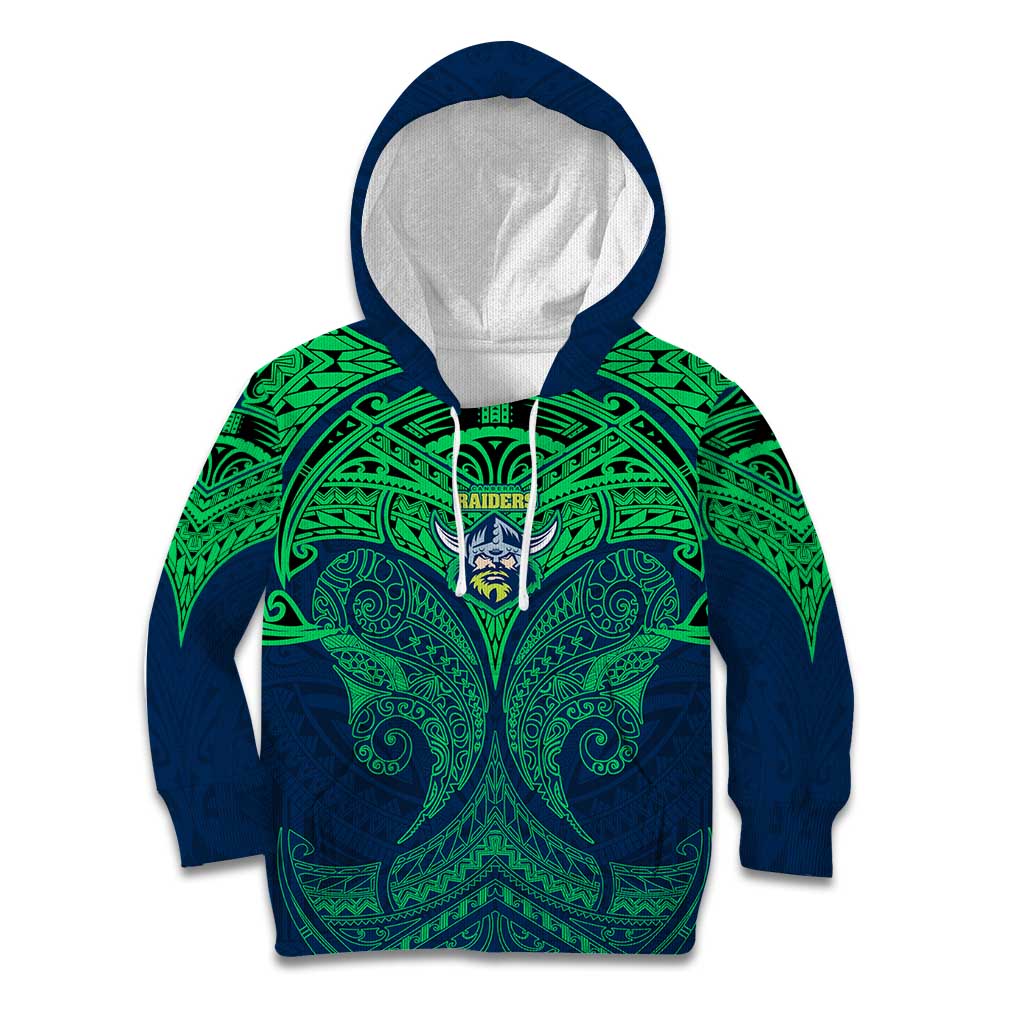Personalized Canberra Raiders Kid Hoodie Polynesian Tribal Pattern Style
