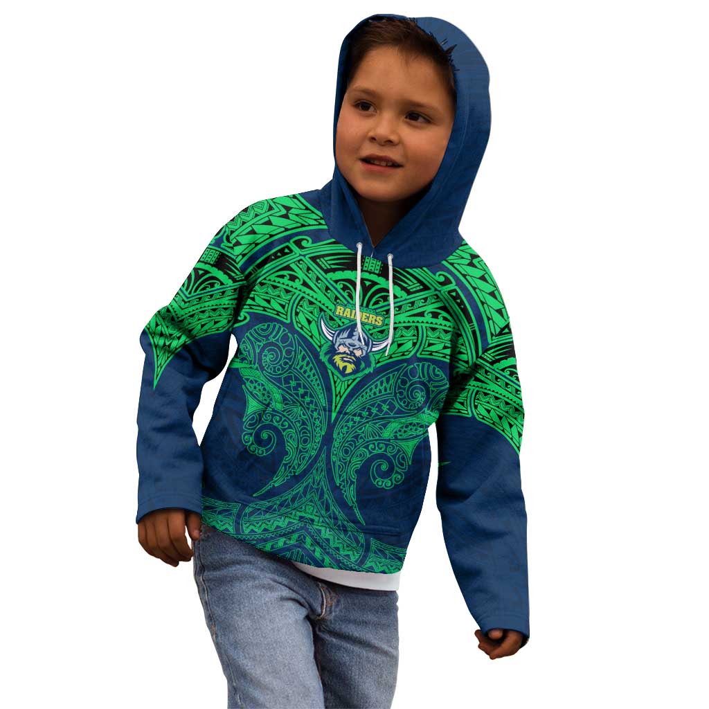 Personalized Canberra Raiders Kid Hoodie Polynesian Tribal Pattern Style