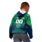 Personalized Canberra Raiders Kid Hoodie Polynesian Tribal Pattern Style