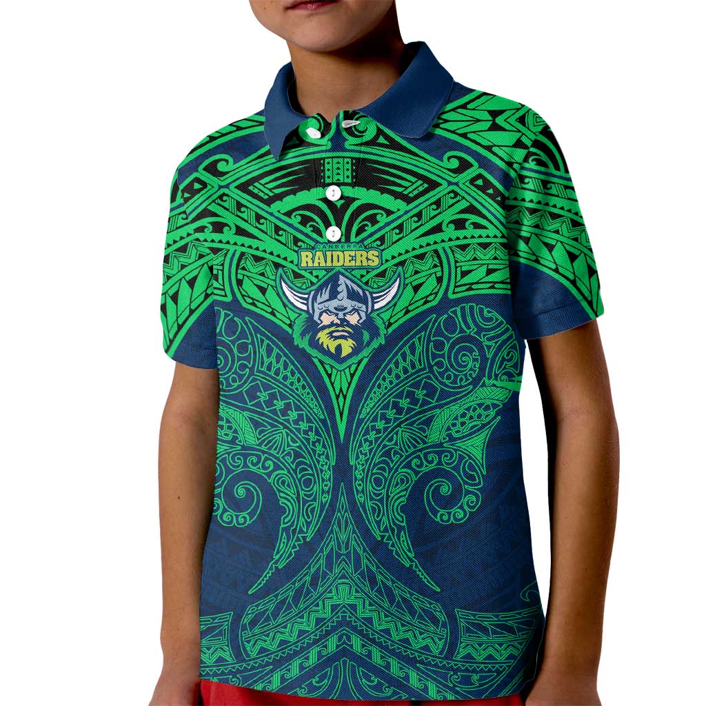 Personalized Canberra Raiders Kid Polo Shirt Polynesian Tribal Pattern Style