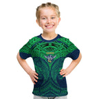 Personalized Canberra Raiders Kid T Shirt Polynesian Tribal Pattern Style