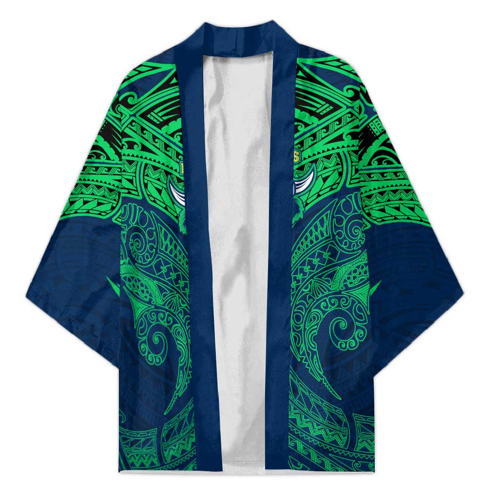 Personalized Canberra Raiders Kimono Polynesian Tribal Pattern Style