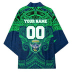 Personalized Canberra Raiders Kimono Polynesian Tribal Pattern Style