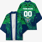 Personalized Canberra Raiders Kimono Polynesian Tribal Pattern Style