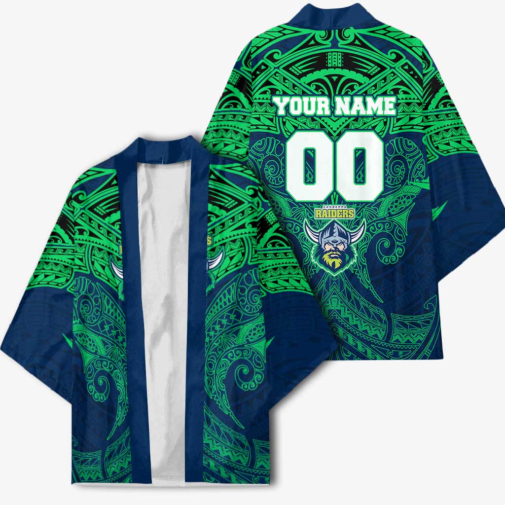 Personalized Canberra Raiders Kimono Polynesian Tribal Pattern Style