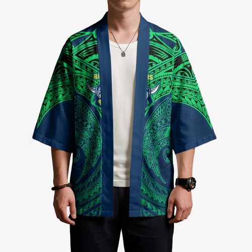 Personalized Canberra Raiders Kimono Polynesian Tribal Pattern Style