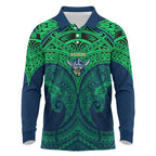 Personalized Canberra Raiders Long Sleeve Polo Shirt Polynesian Tribal Pattern Style