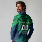 Personalized Canberra Raiders Long Sleeve Polo Shirt Polynesian Tribal Pattern Style