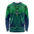 Personalized Canberra Raiders Long Sleeve Shirt Polynesian Tribal Pattern Style