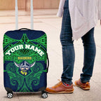 Personalized Canberra Raiders Luggage Cover Polynesian Tribal Pattern Style