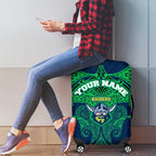 Personalized Canberra Raiders Luggage Cover Polynesian Tribal Pattern Style