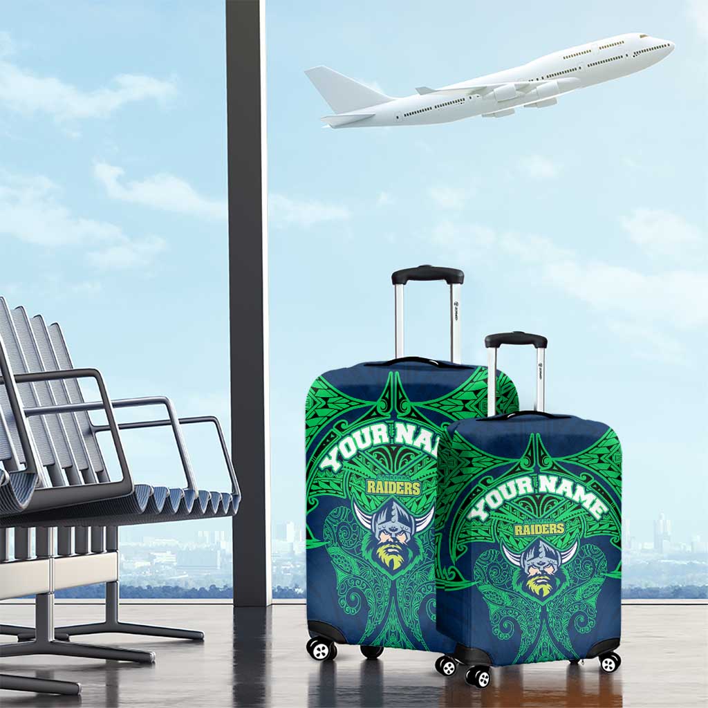 Personalized Canberra Raiders Luggage Cover Polynesian Tribal Pattern Style