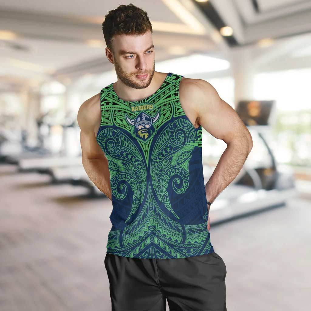 Personalized Canberra Raiders Men Tank Top Polynesian Tribal Pattern Style