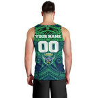 Personalized Canberra Raiders Men Tank Top Polynesian Tribal Pattern Style