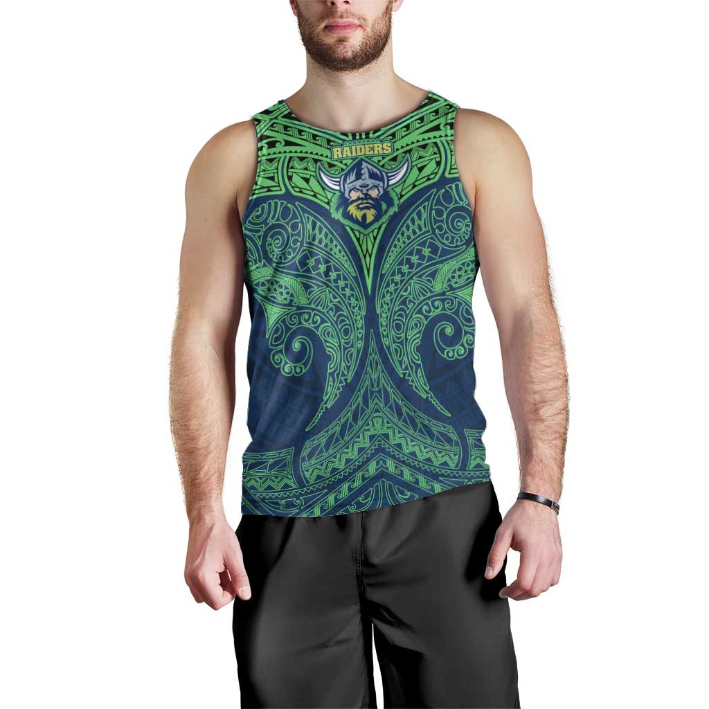 Personalized Canberra Raiders Men Tank Top Polynesian Tribal Pattern Style