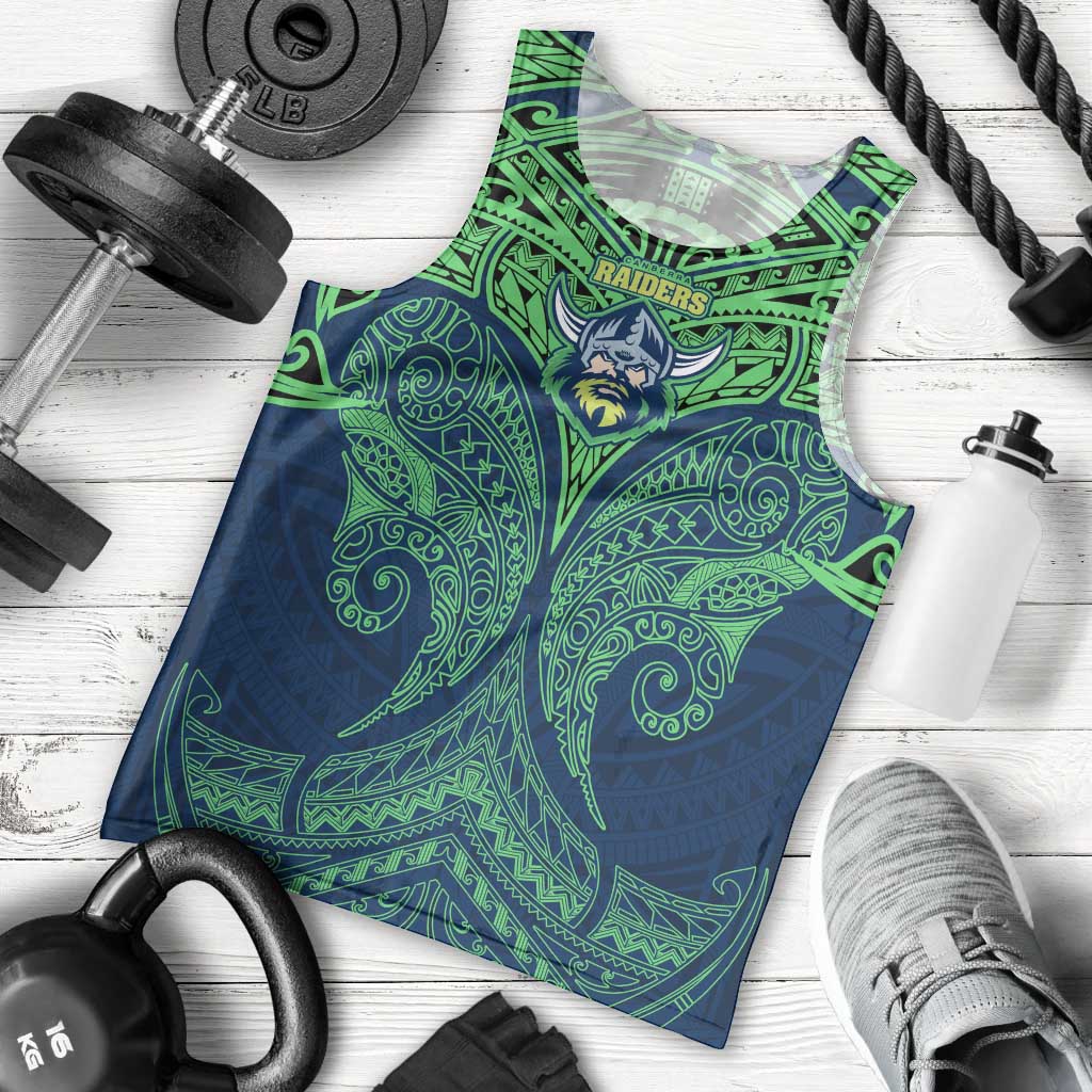 Personalized Canberra Raiders Men Tank Top Polynesian Tribal Pattern Style