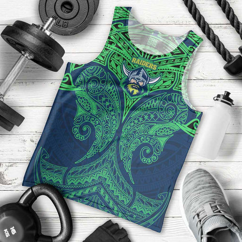 Personalized Canberra Raiders Men Tank Top Polynesian Tribal Pattern Style