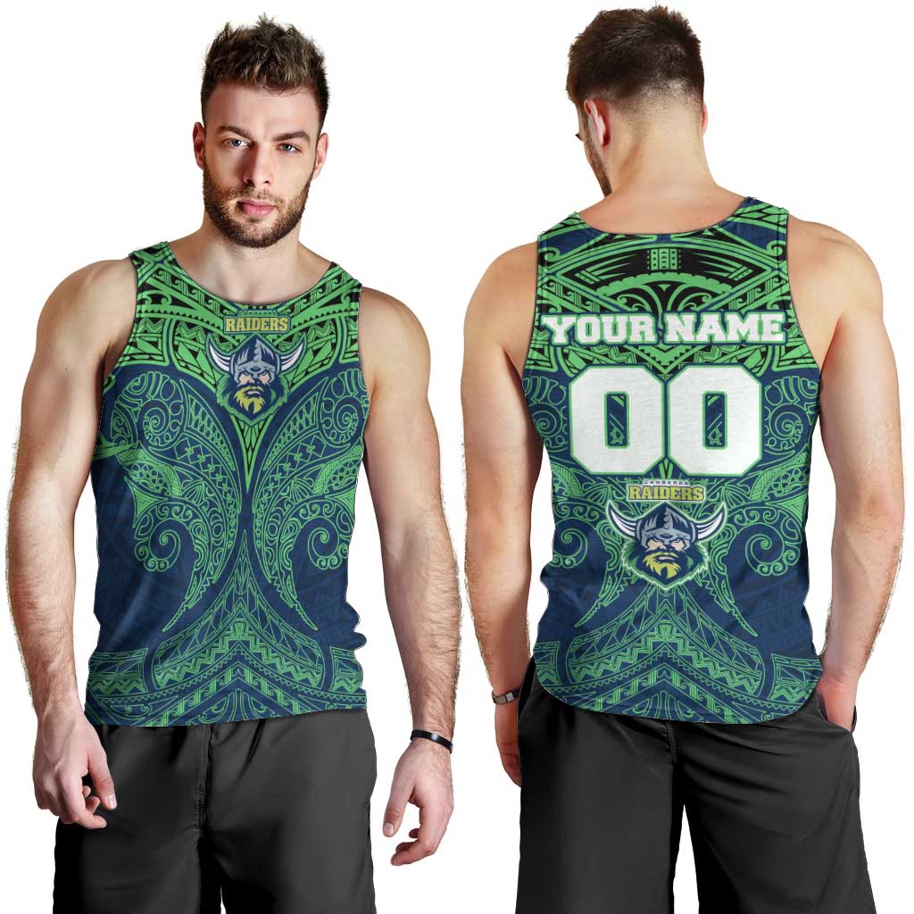 Personalized Canberra Raiders Men Tank Top Polynesian Tribal Pattern Style