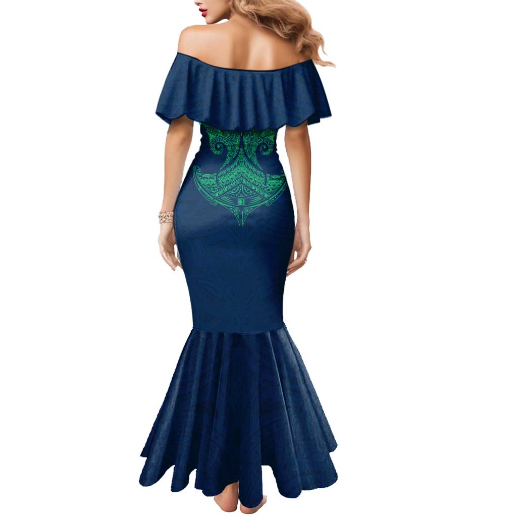 Personalized Canberra Raiders Mermaid Dress Polynesian Tribal Pattern Style
