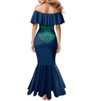 Personalized Canberra Raiders Mermaid Dress Polynesian Tribal Pattern Style
