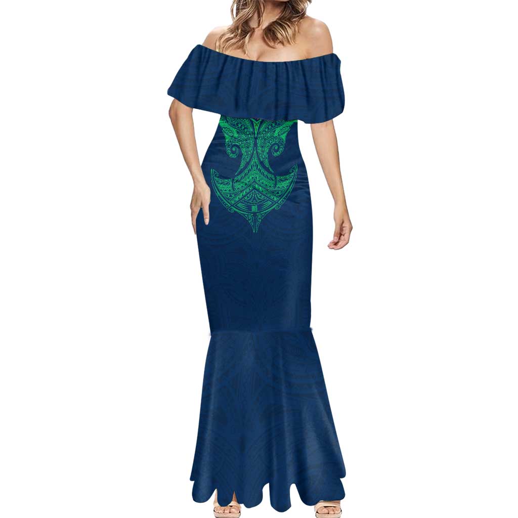 Personalized Canberra Raiders Mermaid Dress Polynesian Tribal Pattern Style