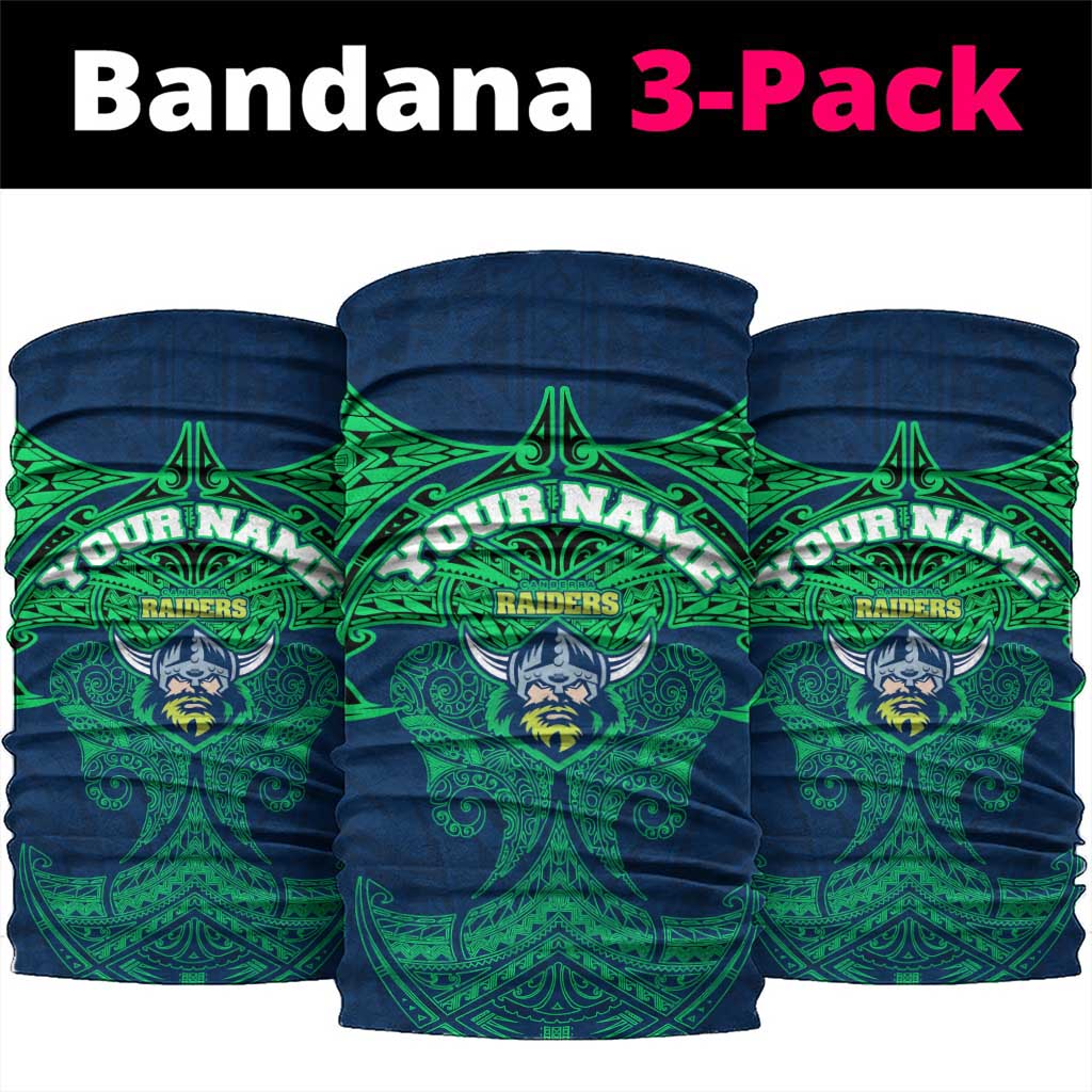 Personalized Canberra Raiders Neck Gaiter Polynesian Tribal Pattern Style
