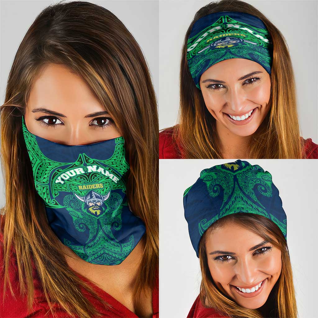 Personalized Canberra Raiders Neck Gaiter Polynesian Tribal Pattern Style