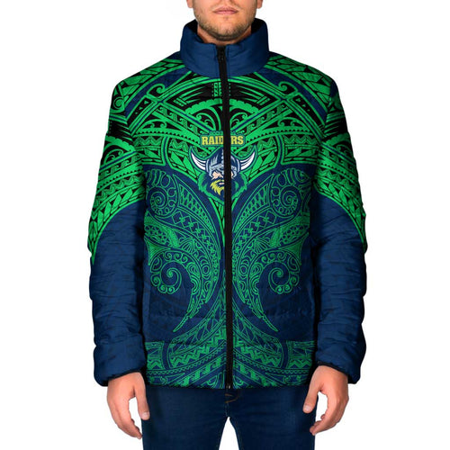 Personalized Canberra Raiders Padded Jacket Polynesian Tribal Pattern Style