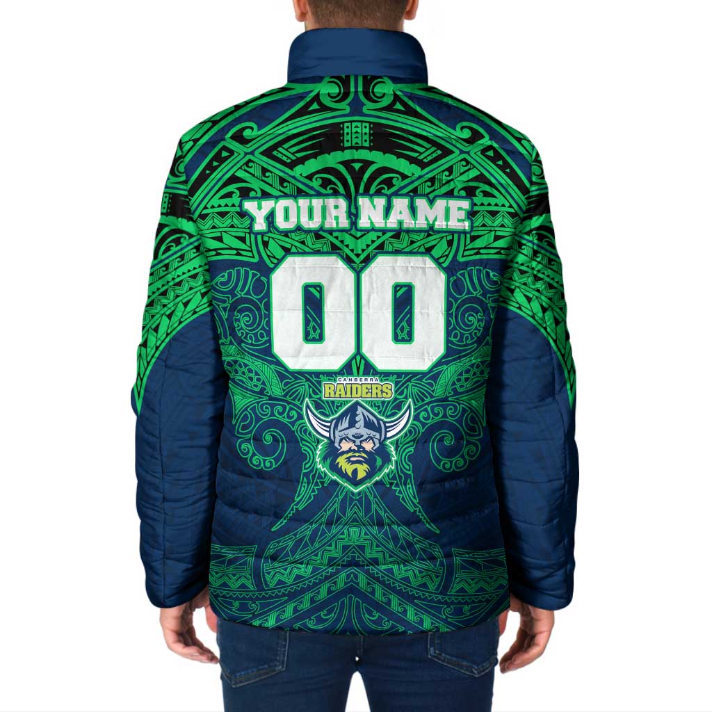 Personalized Canberra Raiders Padded Jacket Polynesian Tribal Pattern Style