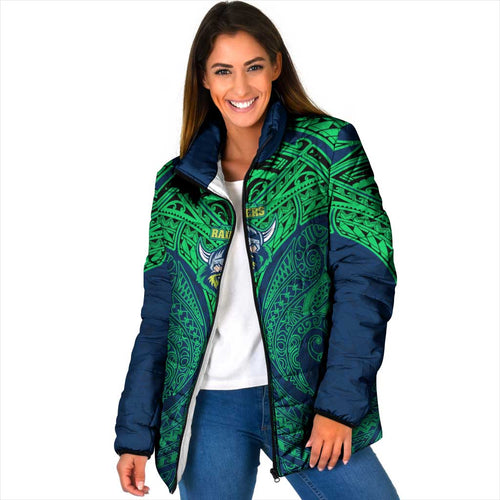 Personalized Canberra Raiders Padded Jacket Polynesian Tribal Pattern Style