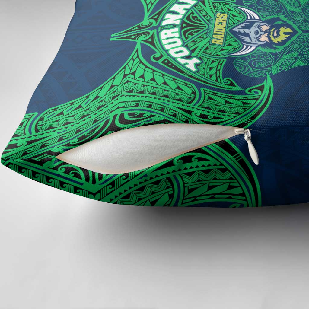 Personalized Canberra Raiders Pillow Cover Polynesian Tribal Pattern Style