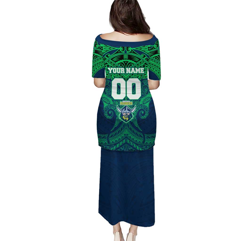 Personalized Canberra Raiders Puletasi Polynesian Tribal Pattern Style