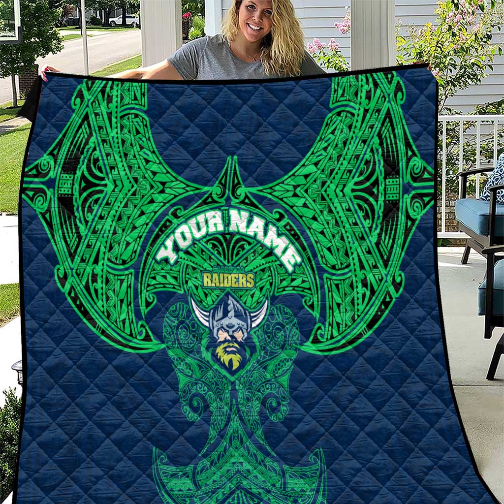 Personalized Canberra Raiders Quilt Polynesian Tribal Pattern Style