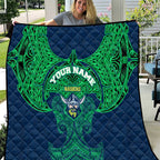 Personalized Canberra Raiders Quilt Polynesian Tribal Pattern Style