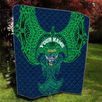Personalized Canberra Raiders Quilt Polynesian Tribal Pattern Style
