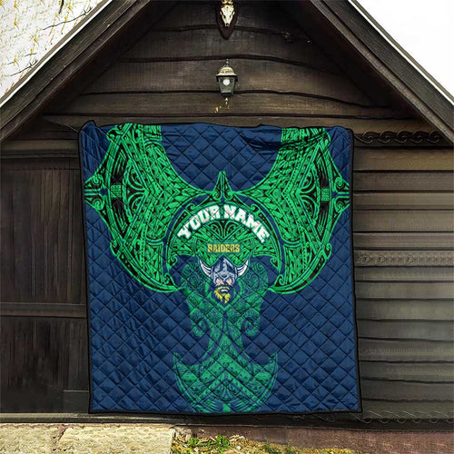 Personalized Canberra Raiders Quilt Polynesian Tribal Pattern Style