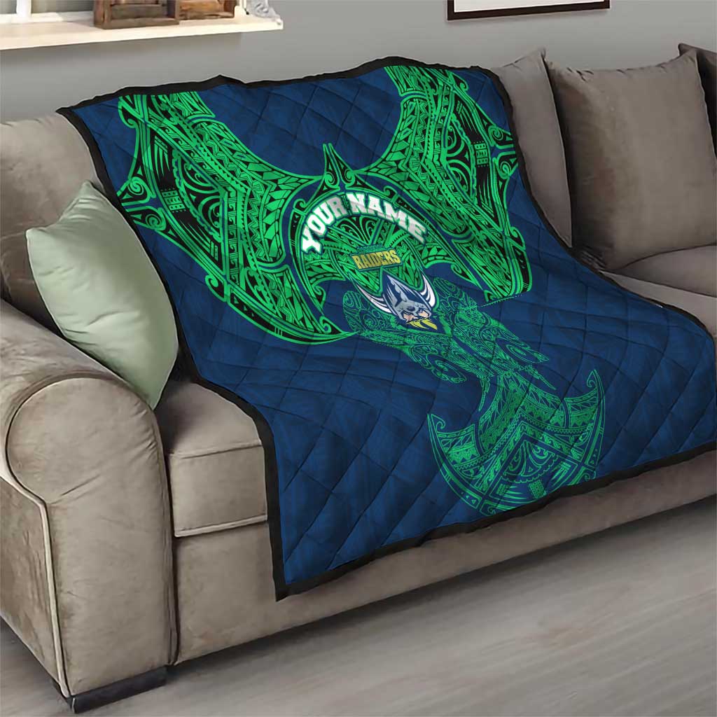 Personalized Canberra Raiders Quilt Polynesian Tribal Pattern Style