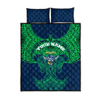 Personalized Canberra Raiders Quilt Bed Set Polynesian Tribal Pattern Style