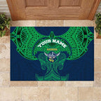 Personalized Canberra Raiders Rubber Doormat Polynesian Tribal Pattern Style