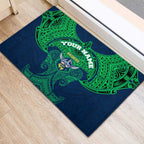Personalized Canberra Raiders Rubber Doormat Polynesian Tribal Pattern Style