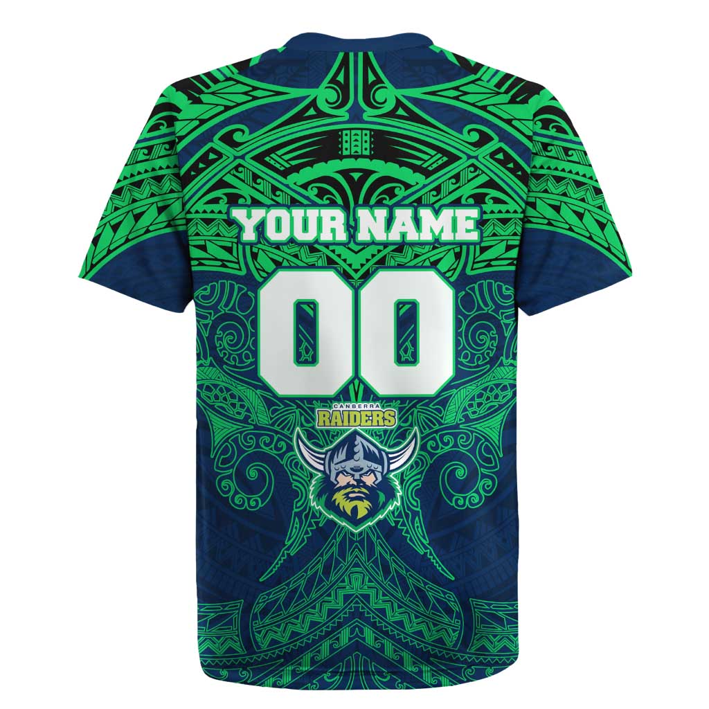 Personalized Canberra Raiders Rugby Jersey Polynesian Tribal Pattern Style