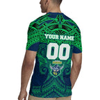 Personalized Canberra Raiders Rugby Jersey Polynesian Tribal Pattern Style