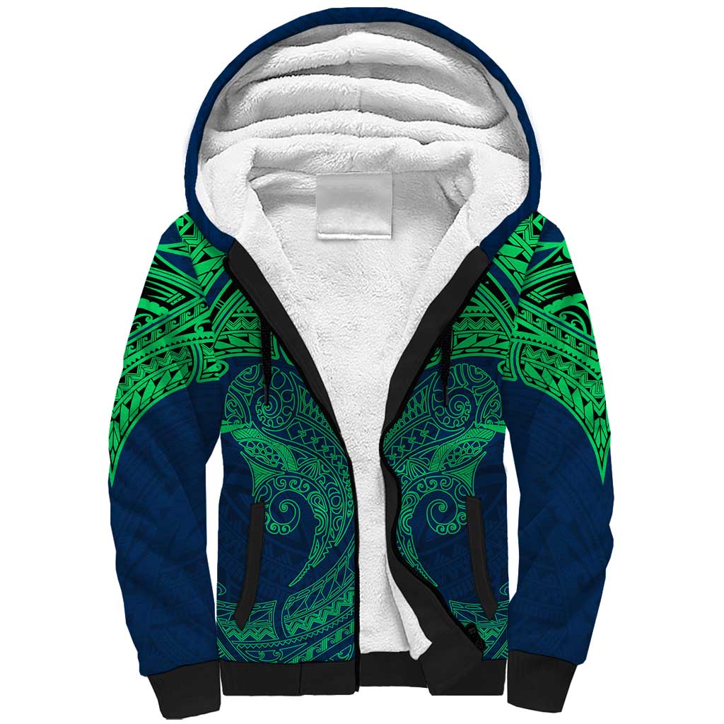Personalized Canberra Raiders Sherpa Hoodie Polynesian Tribal Pattern Style