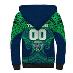 Personalized Canberra Raiders Sherpa Hoodie Polynesian Tribal Pattern Style