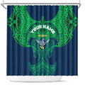 Personalized Canberra Raiders Shower Curtain Polynesian Tribal Pattern Style