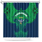 Personalized Canberra Raiders Shower Curtain Polynesian Tribal Pattern Style