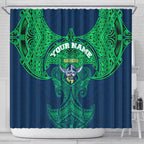 Personalized Canberra Raiders Shower Curtain Polynesian Tribal Pattern Style