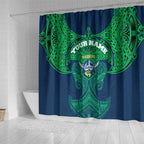 Personalized Canberra Raiders Shower Curtain Polynesian Tribal Pattern Style