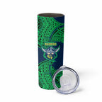 Personalized Canberra Raiders Skinny Tumbler Polynesian Tribal Pattern Style