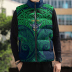 Personalized Canberra Raiders Sleeveless Puffer Jacket Polynesian Tribal Pattern Style
